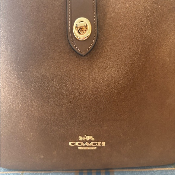 Coach Tan Suede Shoulder Bag - Picture 10 of 13
